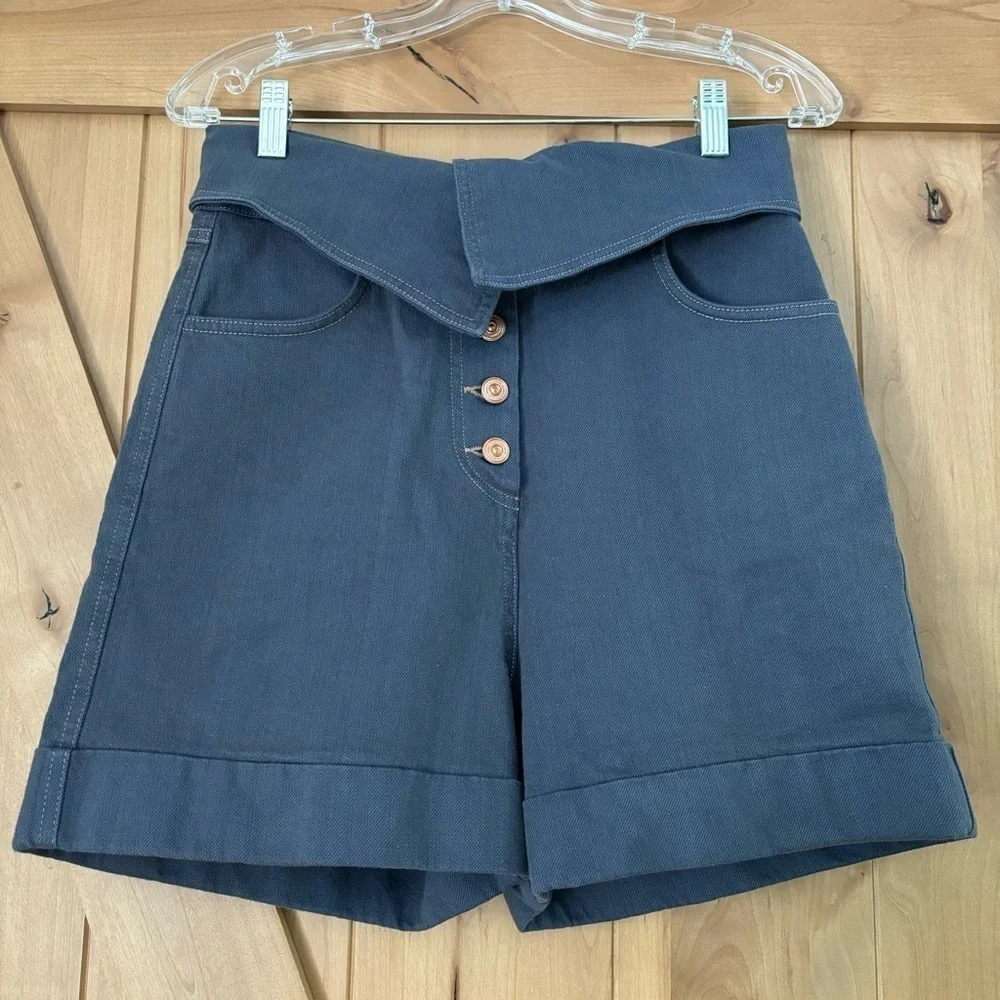 NEW NOCTURNE High Waisted Denim Shorts Indigo Size 38 US Size Medium